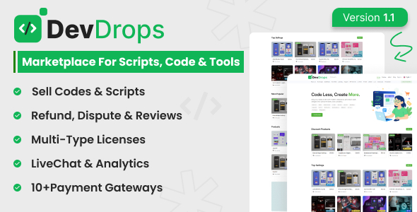 DevDrops - Marketplace for Scripts, Code & Tools