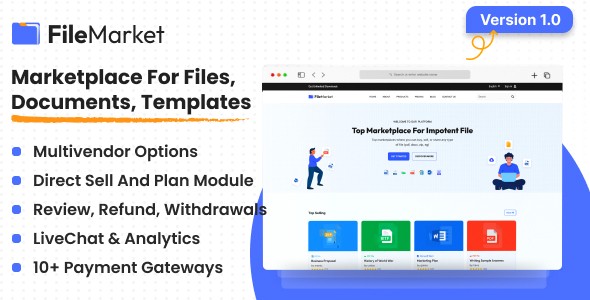 FileMarket - Marketplace For Files Documents Template