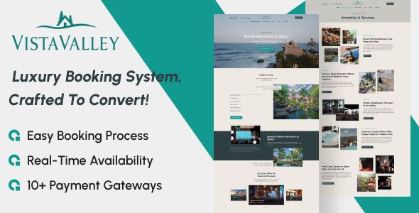 VistaValley - Luxury Booking System Crafted To Convert