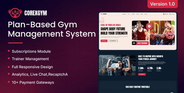 CorexGym - Plan Based Gym Management System